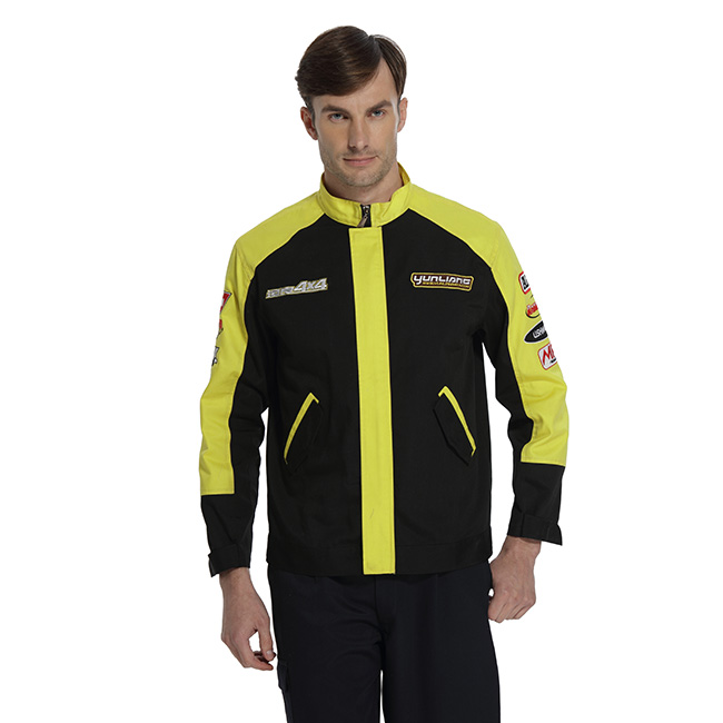 麦工装新款黄色长袖夹克工作服套装FC12040