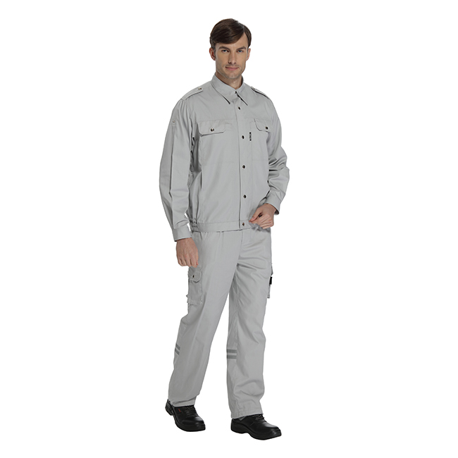 麦工装春秋新款反光夹克工作服套装FC12049