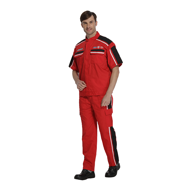 麦工装春夏新款短袖夹克工作服套装FD12007