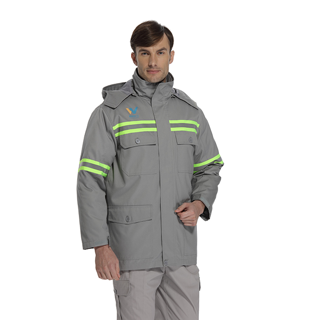 麦工装冬新款反光棉服防寒服工作服MF12023