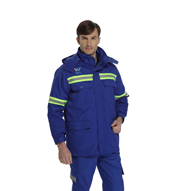 麦工装冬季新款加厚反光棉服防寒服MF12003