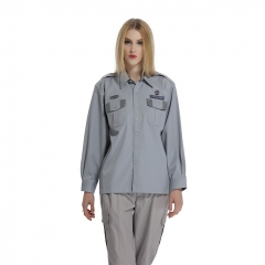 麦工装春秋新款长袖翻领衬衫工作服GC12003