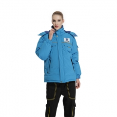 麦工装冬季新款加厚带帽棉服防寒服MF12026